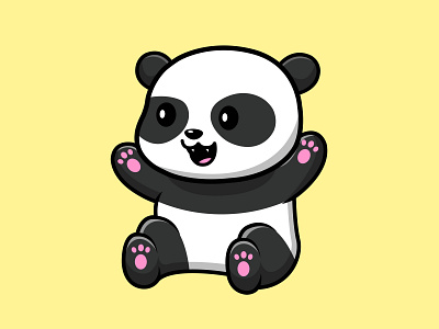 Cute Panda Waving Hand