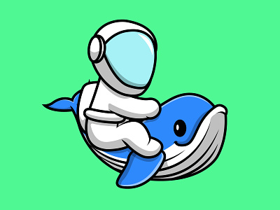 Cute Astronaut With Whale