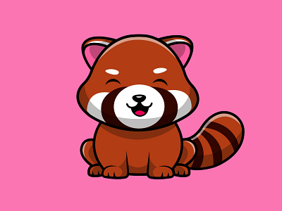 Cute Red Panda Sitting