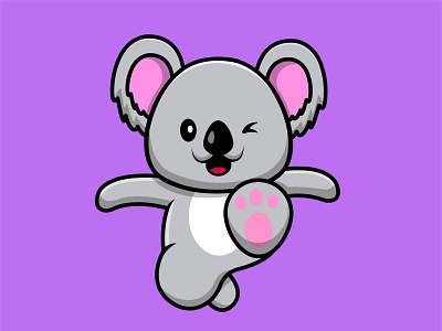 Cute Koala Kicking graphic