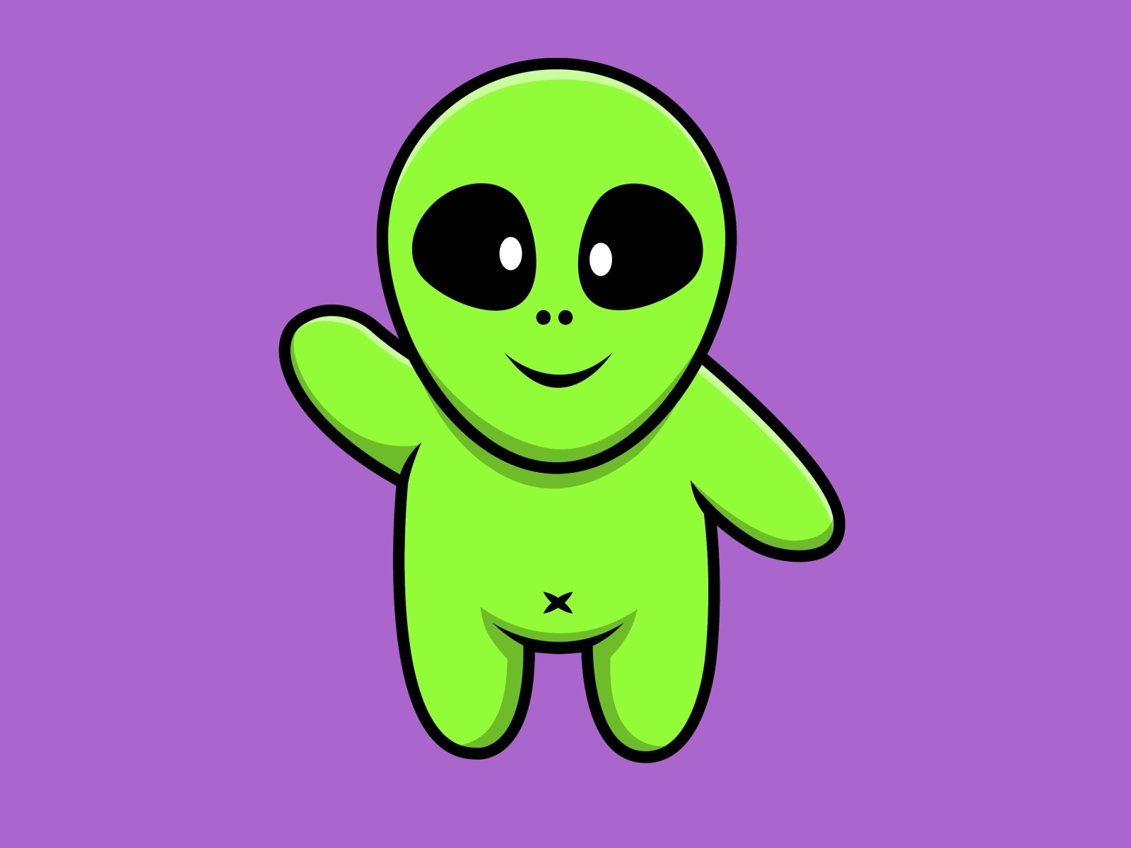 Cute Alien Waving Hand by Moksha Design Labs on Dribbble