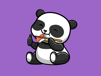 Cute Panda Eat Sushi icon