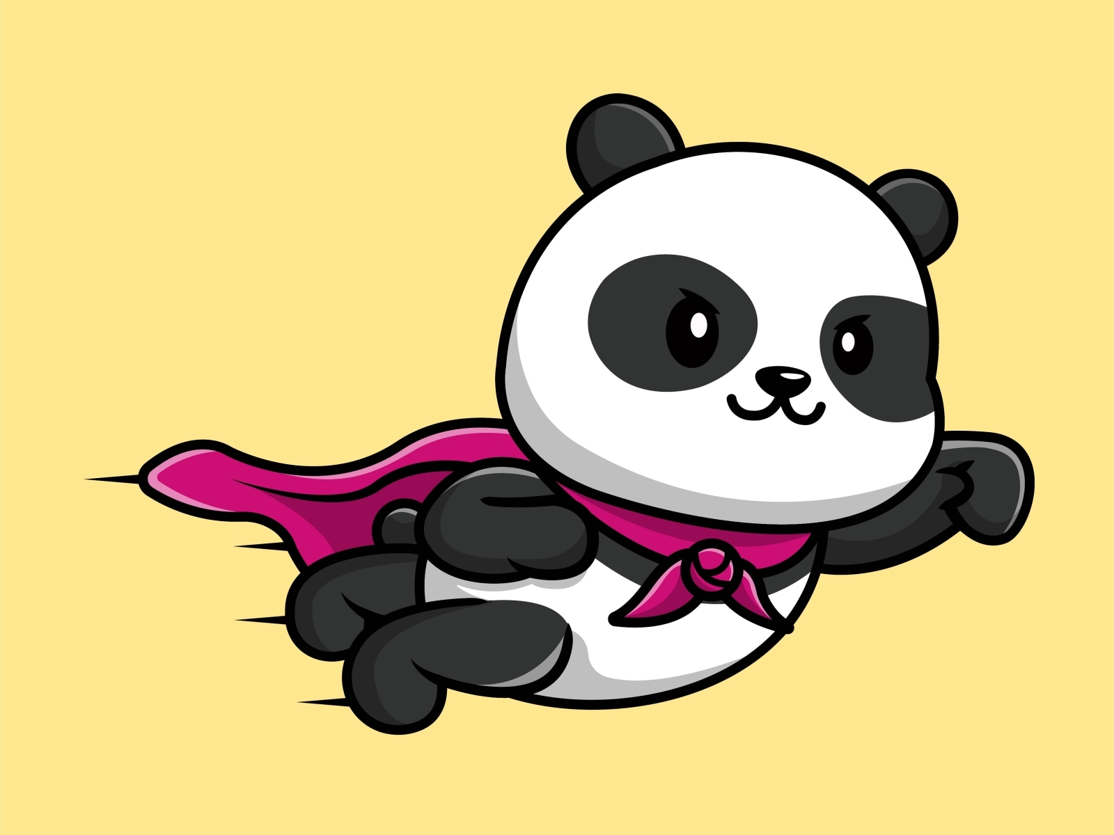 Cute Panda Super Flying by Moksha Labs on Dribbble