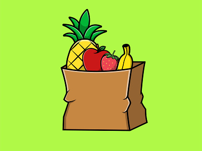 Fruit On Grocery Bag