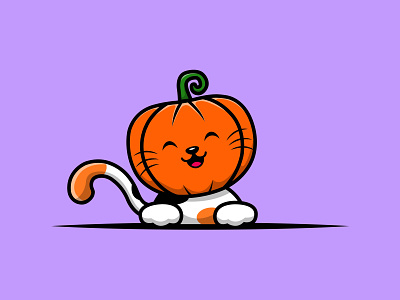 Cute Cat Pumpkin character