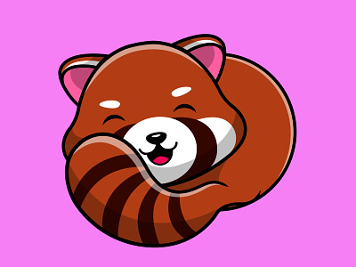 Cute Red Panda Lying