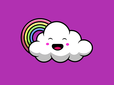 Cute Cloud With Rainbow