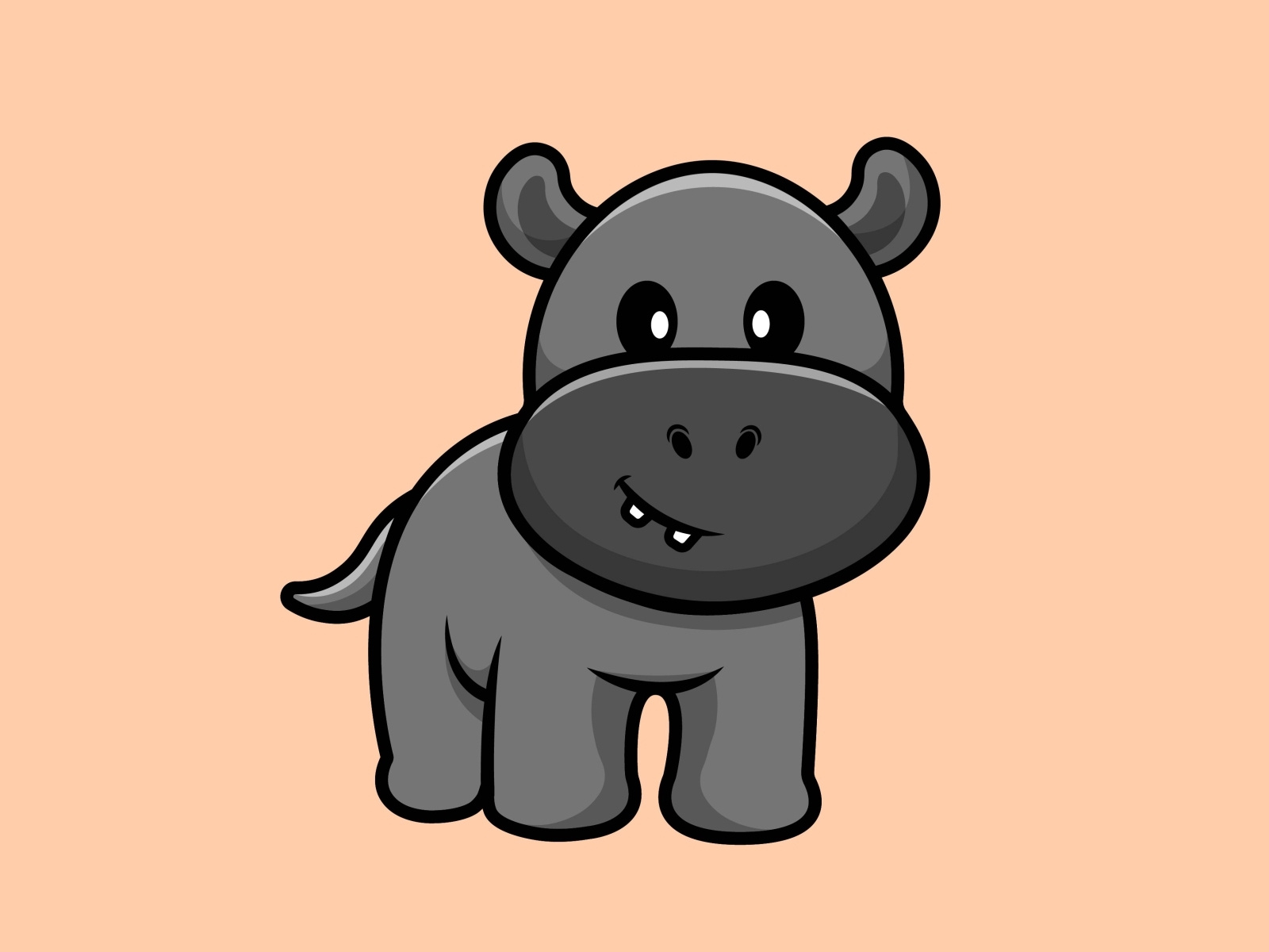 Cute Hippo by Moksha Labs on Dribbble