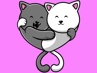 Cute Cat Couple Love