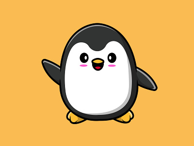 Cute Penguin Waving Hand hand