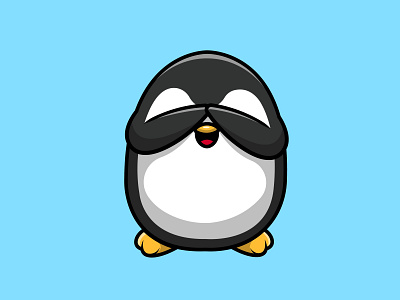 Shy Cute Penguin background
