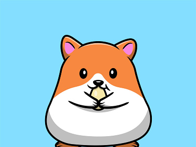 Cute Hamster Eating Sunflower Seed illustration