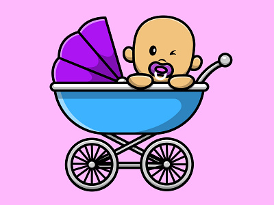 Cute Baby In Stroller