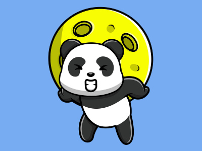 Cute Panda Lifting The Moon child