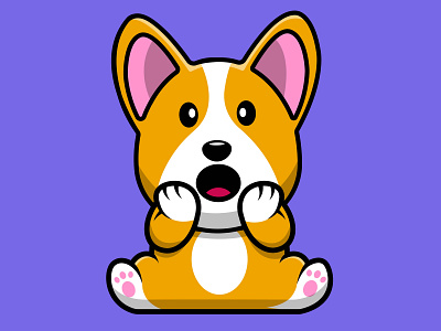 Cute Corgi Dog Surprised portrait