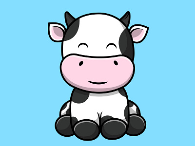 Cute Cow Sitting