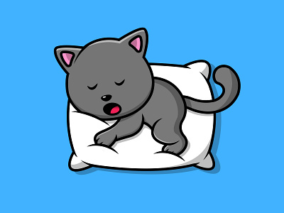 Cute Cat Sleeping On Pillow fluffy