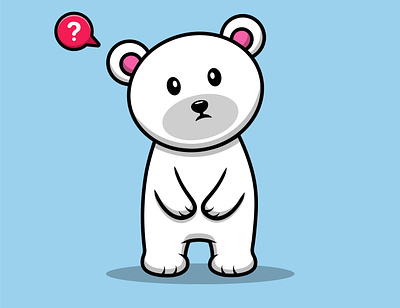 Cute Polar Bear Confuse isolated