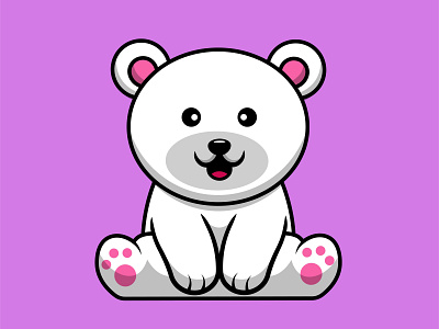 Cute Polar Bear Sitting