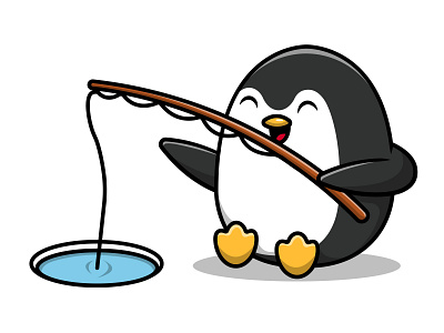 Cute Penguin Fishing kids