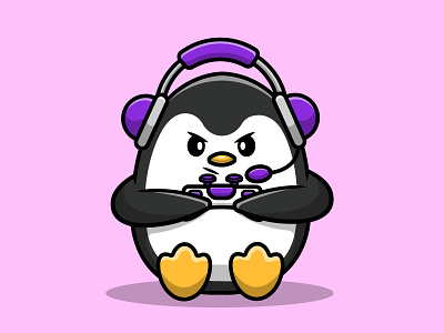 Cute Penguin Gaming graphic