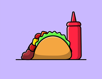 Taco With Sauce Bottle vegetable