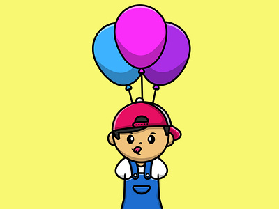 Cute Kid Holding Balloon