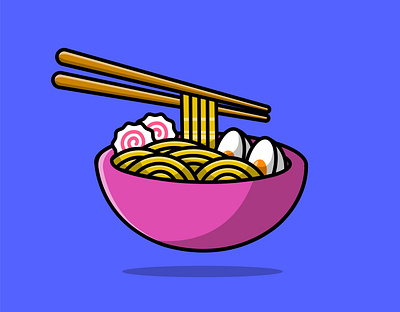 Ramen Noodle With Chopstick asia