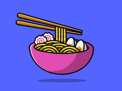 Ramen Noodle With Chopstick