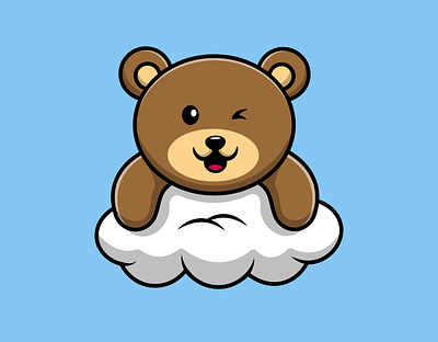 Cute Bear On Cloud adorable