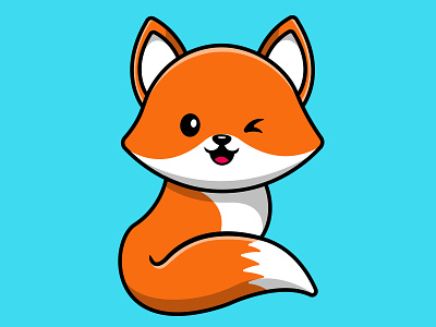 Cute Fox Sitting graphic