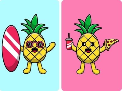 Cute Pineapple by Moksha Labs on Dribbble