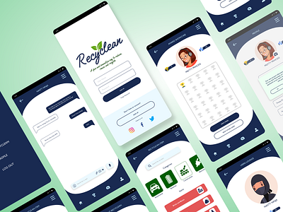 Recyclean adobe xd app app design design ui ux