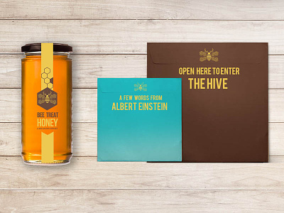 Inside the Bee Saving Box bee blue box cause colours garden graphic design logo nature packaging social sticker