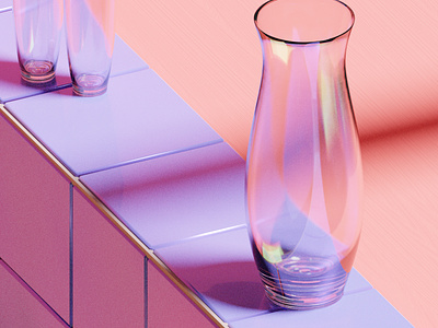 Glass 3d 3d art blender colourful glass illustration materials procedural purple reflections textures