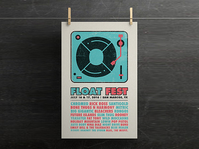 Float Fest Poster festival float fest gig poster san marcos texas