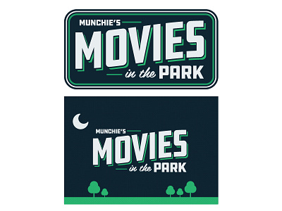 Movies in the Park dallas food truck logo moon movie movies park theatre trees