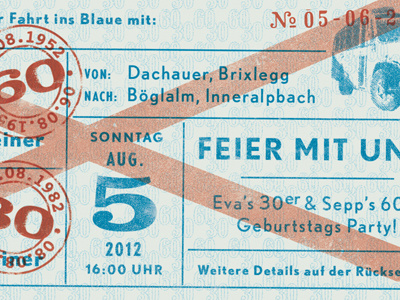 Geburtstag Einladung austria bus german invitation old school ticket vintage