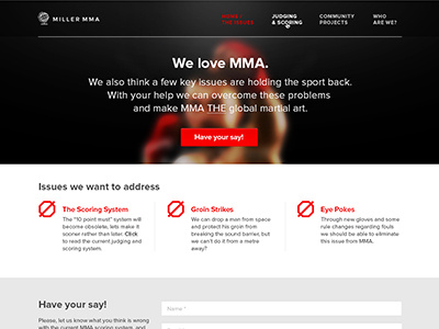 millermma.com screen design globe home screen landing page mixed martial arts mma octagon planet responsive screen design website world