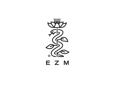 EZM clematis flower herbal logo medical medicine nature pharmaceutical pharmacy plant snake