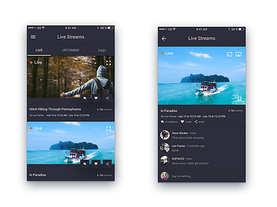 Livestream livestream mobile ui
