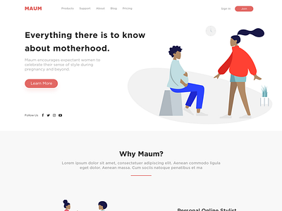 Maum Site design illustration ui