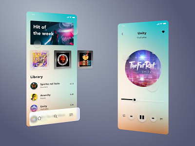 Music App Glassmorphism UI adobe xd app design glass glassmorphism illustration inspiration minimal morph music music app ui vector