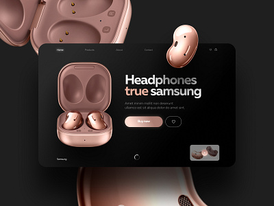 Samsung Headphones (concept) concept design headphones landing landing design minimal samsung ui ux web webdesign