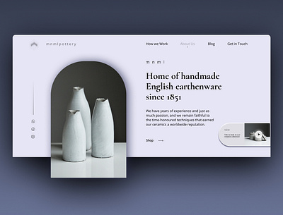 Concept of a pottery brand clay concept design figma landing landing design pottery ui ux web webdesign