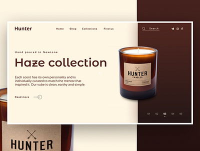 Hunter candle (concept) concept design landing web webdesign