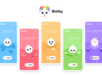 Blobby – Healthy Habit Buddy app design icon ui