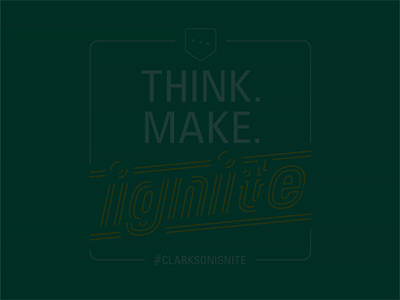 Clarkson Ignite (gif) 2d animation branding gif ignite illustrator in house logo neon type typography vector