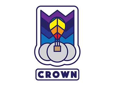 Crown crown hot air balloon illustrator logo personal unused vector