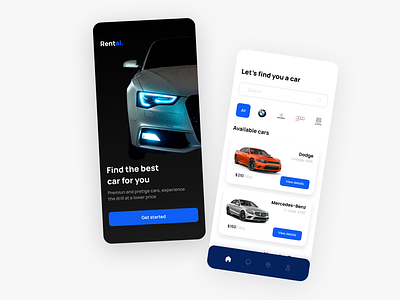 A car rental app appdesign carapp carrentalapp design mobileapp mobileappdesign ui uidesign uiux